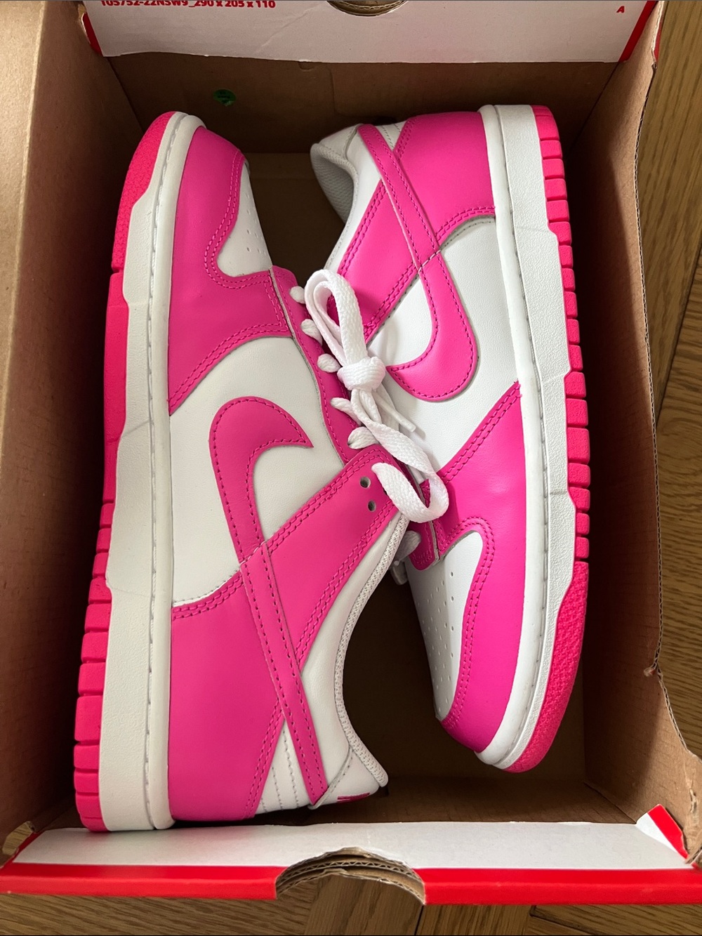 Youth Nike Pink and White Dunks -Brand New.